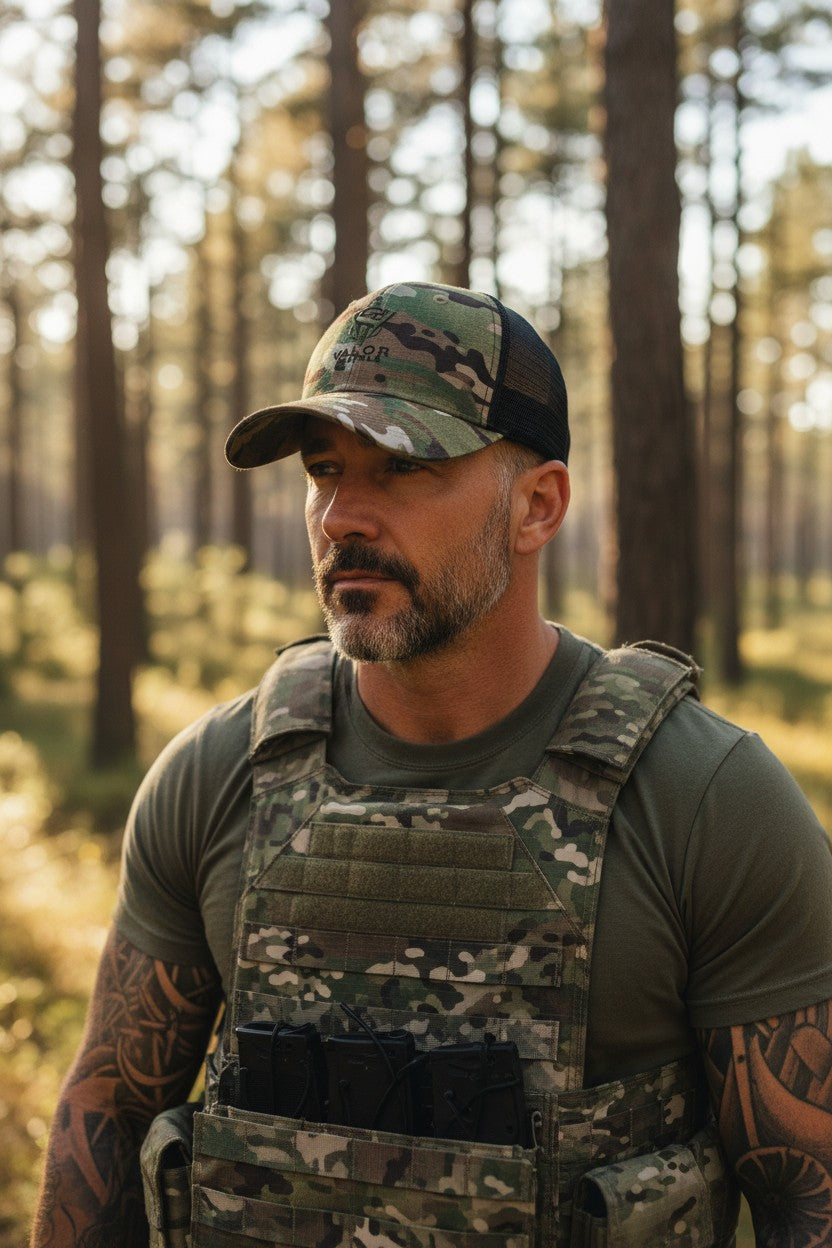 The Valor Signature Cap - Multicam Trucker